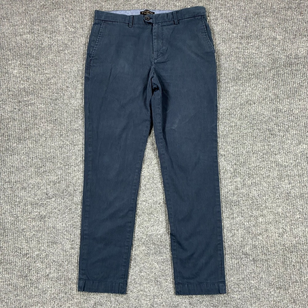 Banana Republic Mens Pants 33x34 Slim Tapered Fit Navy Blue Pinstripe Chino